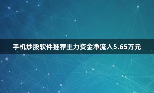 手机炒股软件推荐主力资金净流入5.65万元