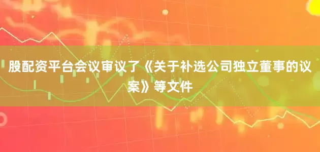 股配资平台会议审议了《关于补选公司独立董事的议案》等文件